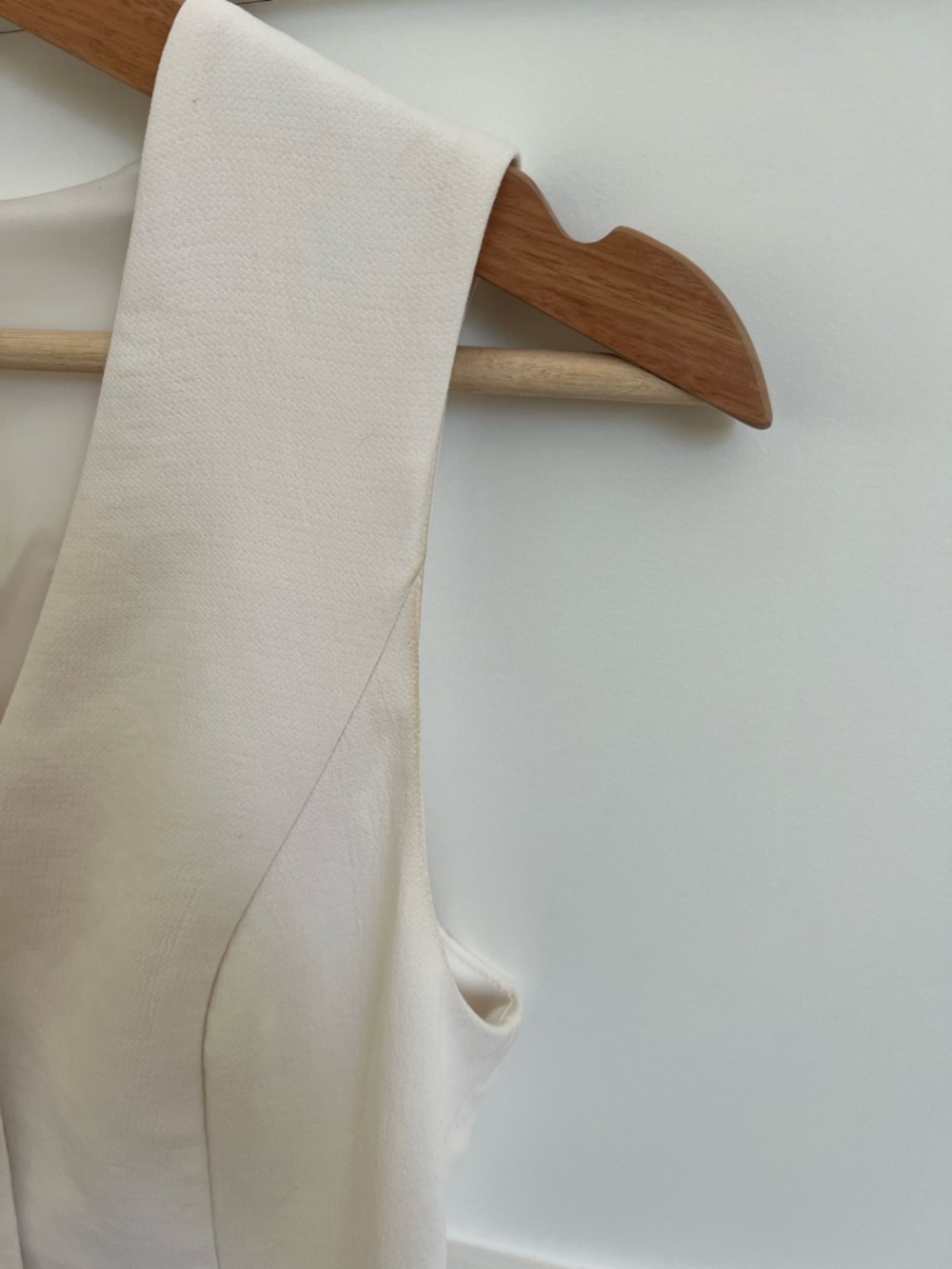 Aria Crepe Button-Front Mini Dress in White - Picture 5 of 5